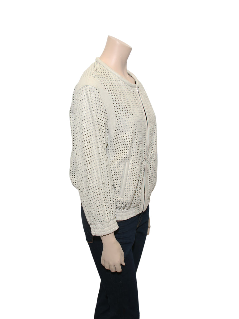 Iro Chan Perforated Leather Bomber Jacket