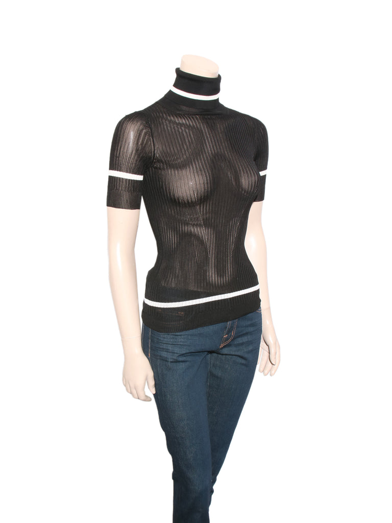 Sheer Short Sleeve Turtleneck
