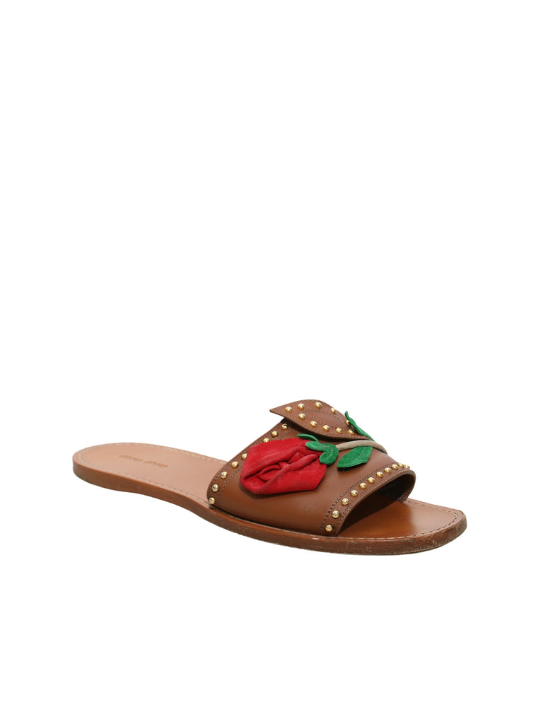 Miu Miu Studded Slide Sandals