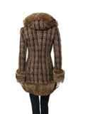 Dolce & Gabbana Fur-Accented Hooded Tweed Coat