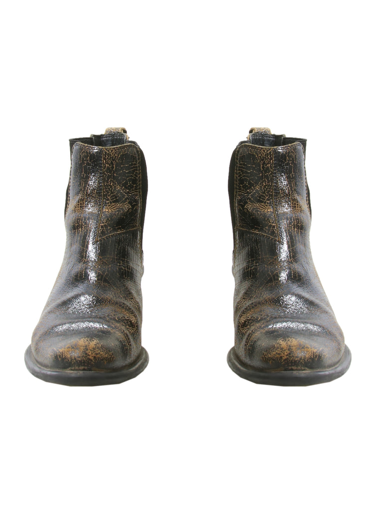 Miu Miu Distressed Leather Booties