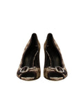 Gucci Monogram Peep-Toe Heels
