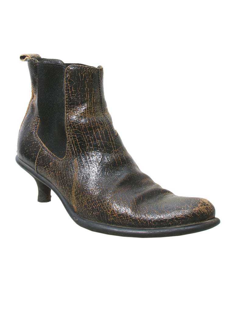 Miu Miu Distressed Leather Booties