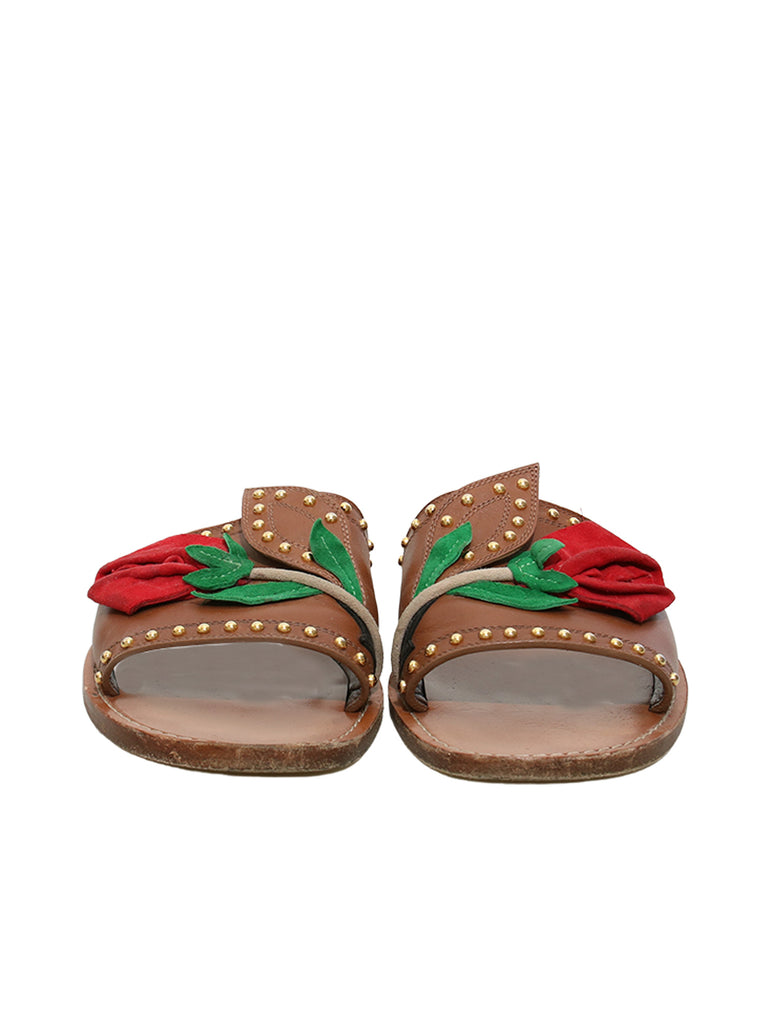 Miu Miu Studded Slide Sandals