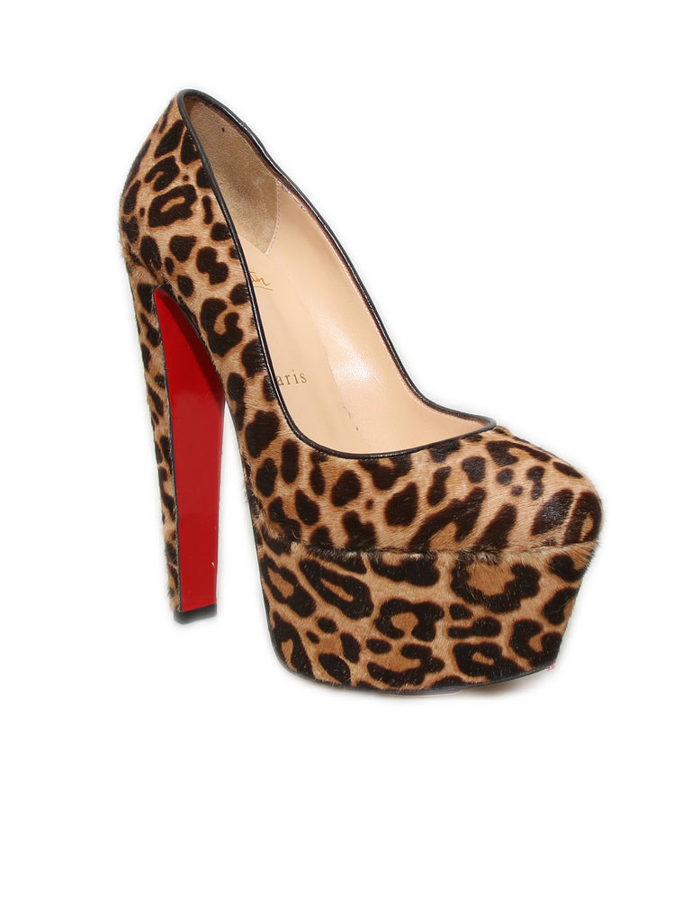 Christian Louboutin Ponyhair Leopard Platform Pumps