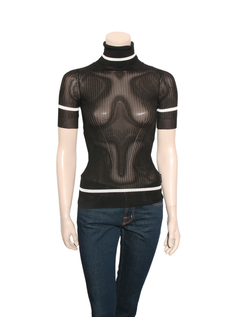Sheer Short Sleeve Turtleneck