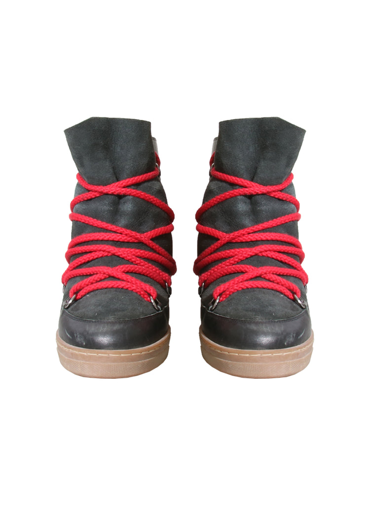 Lace-Up Concealed Wedge Boots
