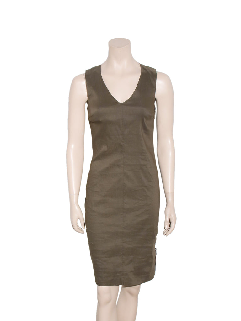 Sarah Pacini Linen Sleeveless Dress
