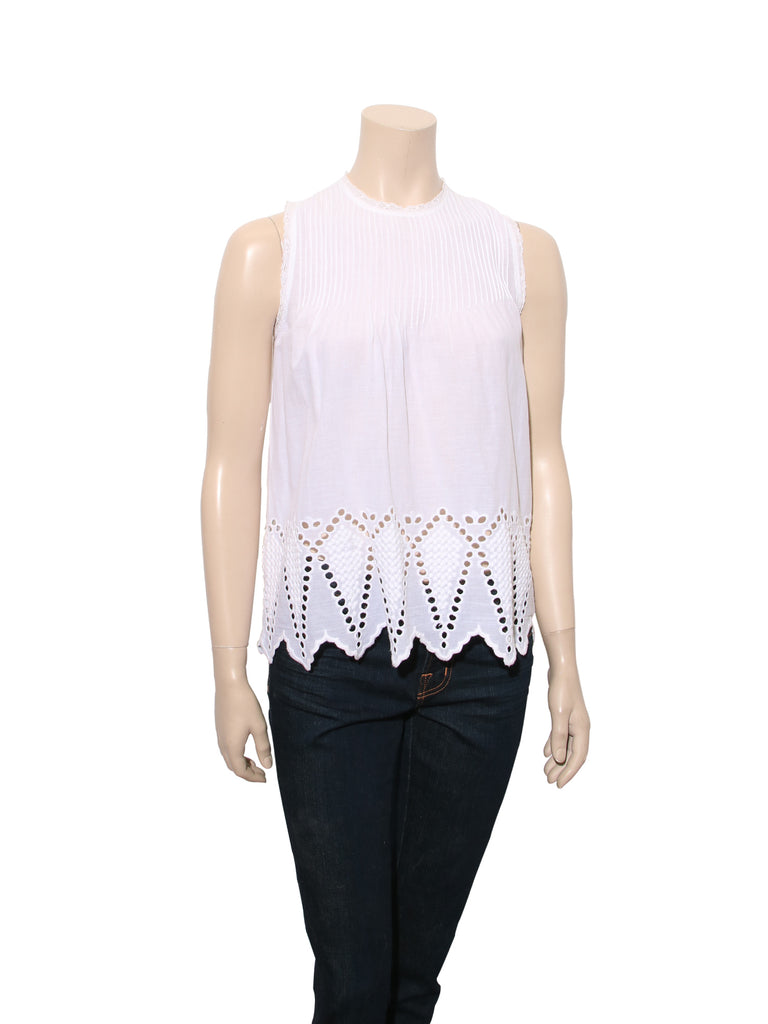 Ulla Johnson Sleeveless Eyelet Top