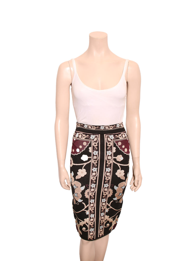 Ronny Kobo Printed Knit Skirt