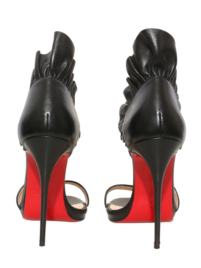 Christian Louboutin Colankle Ruffled Leather Sandals