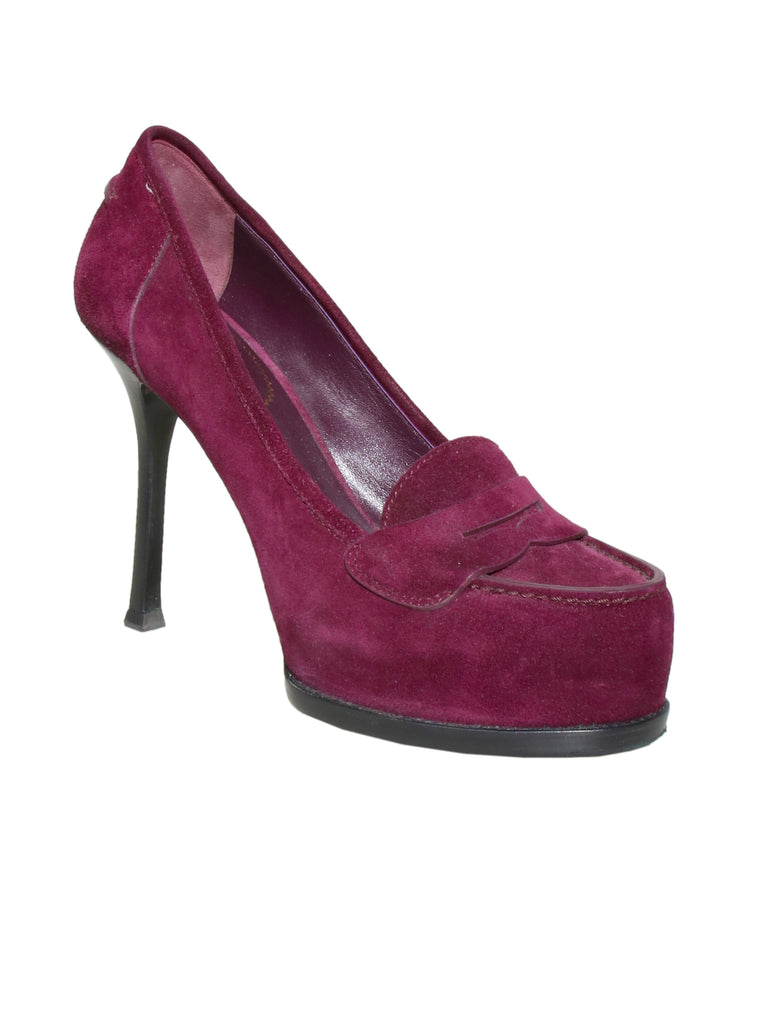 YSL Suede Loafer Pumps
