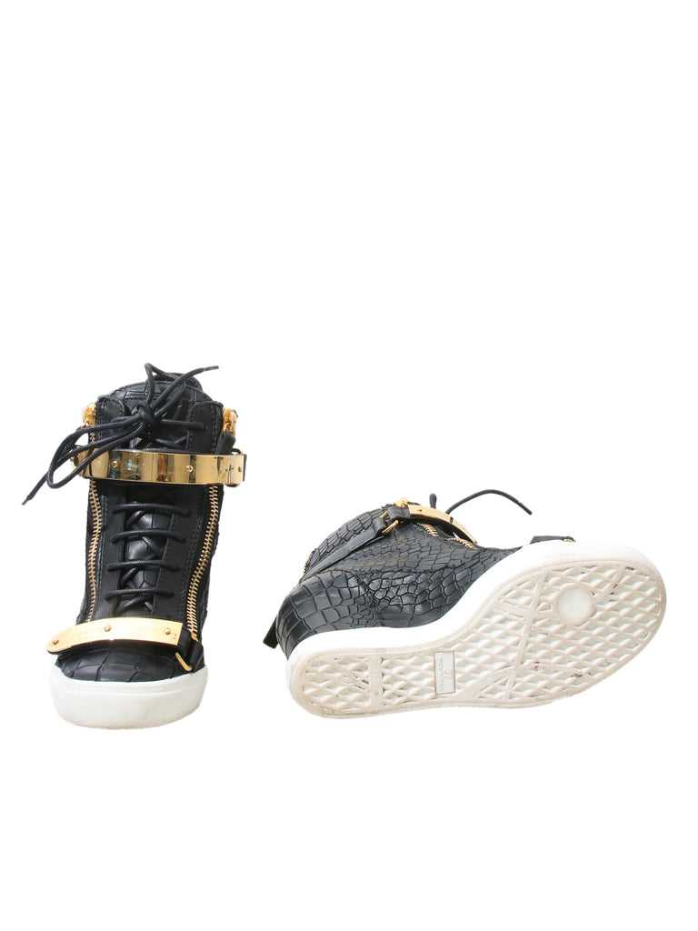 Giuseppe Zanotti Embossed Wedge Sneakers