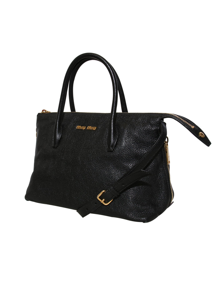 Miu Miu Madras Leather Tote