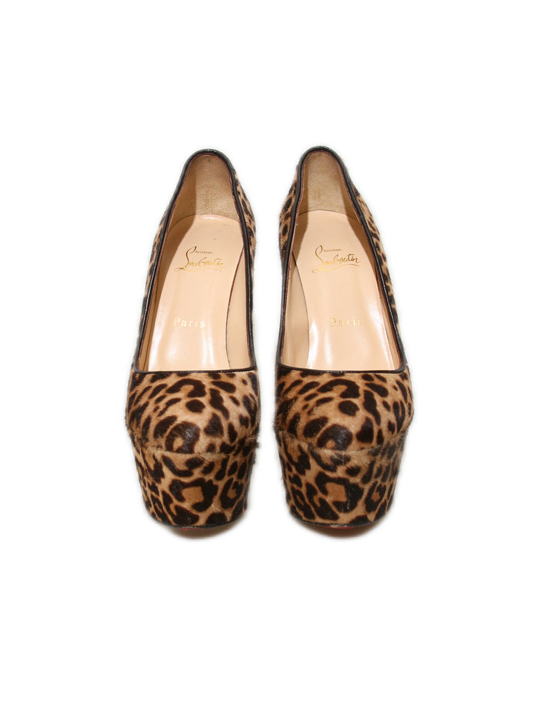 Christian Louboutin Ponyhair Leopard Platform Pumps
