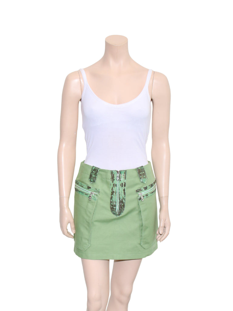 Kenzo Leather Detail Skirt