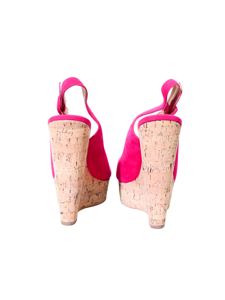 Christian Louboutin Suede Slingback Wedges