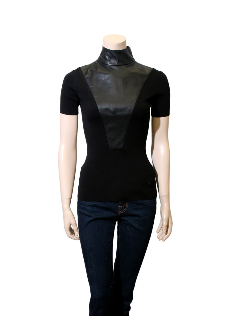 Gucci Leather and Knit Top