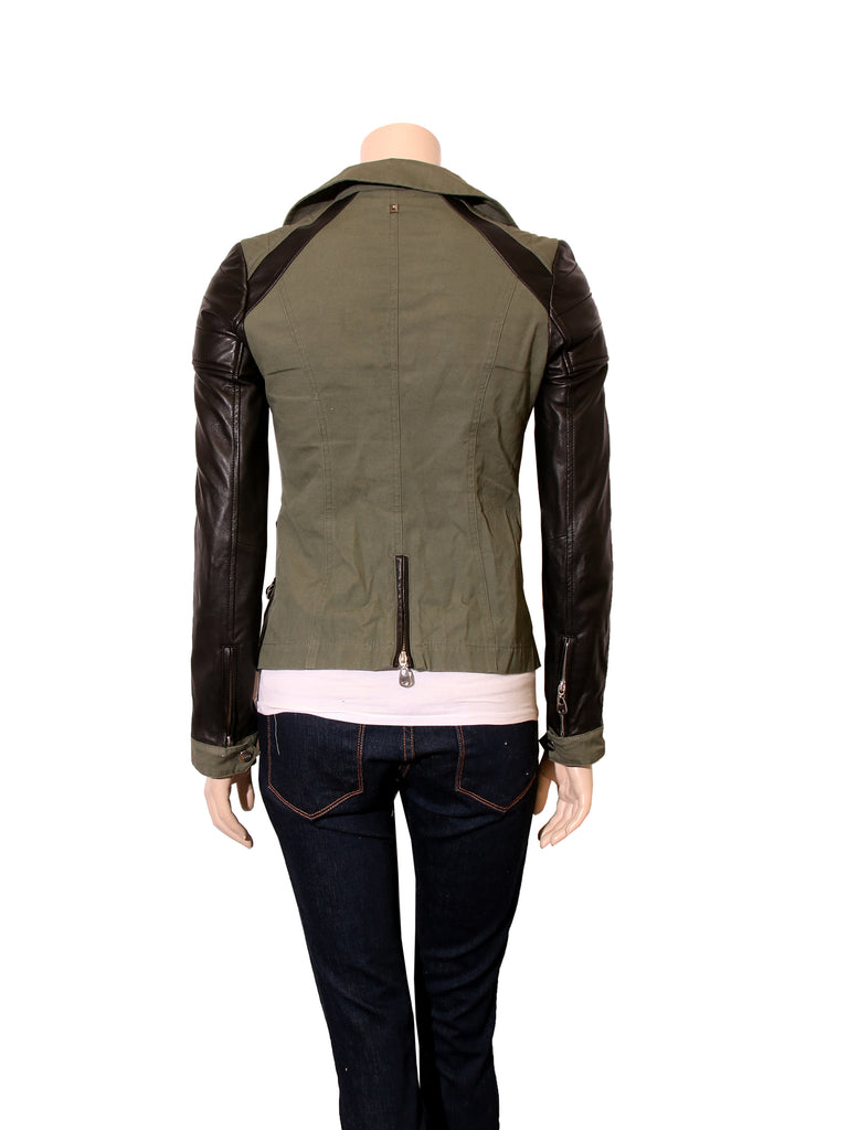 Doma Leather Sleeve Blazer