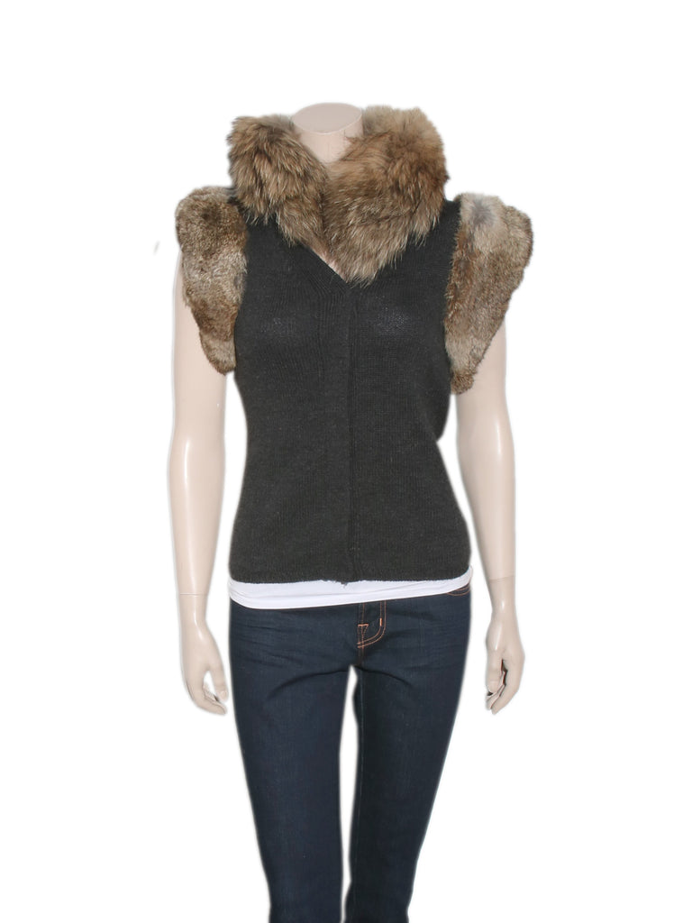 DVF Lupa Fur-Trimmed Vest