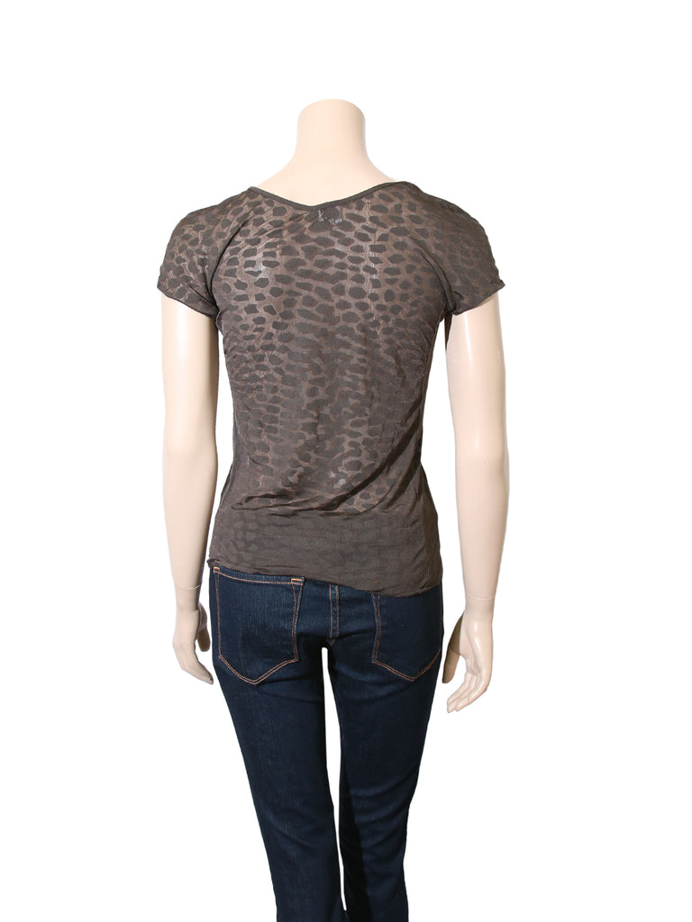 Armani Sheer Leopard Print Top