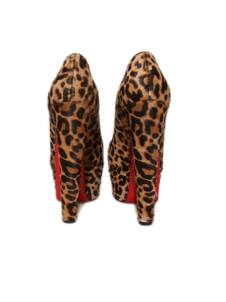 Christian Louboutin Ponyhair Leopard Platform Pumps