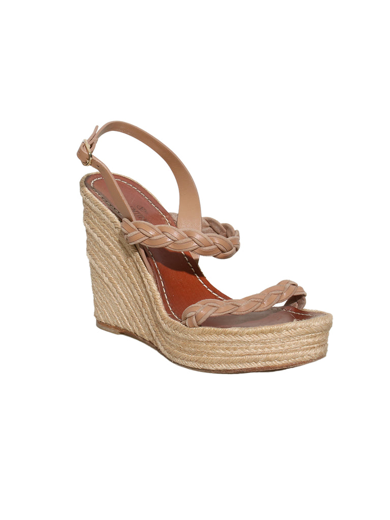 Valentino Leather Braided Espadrilles