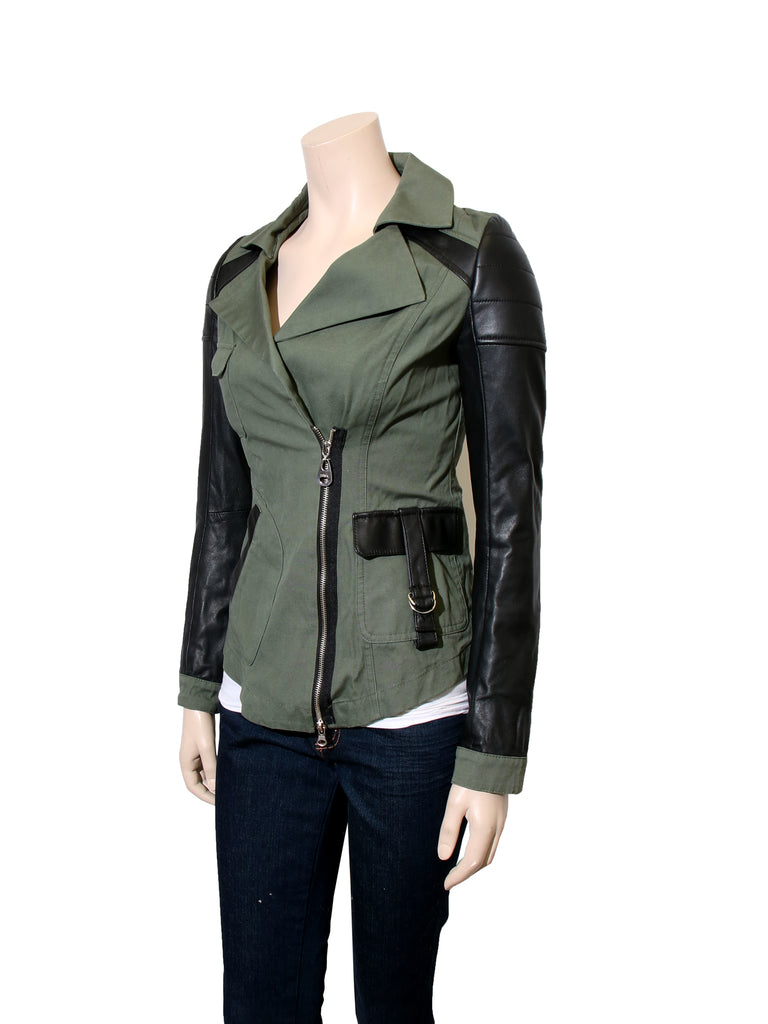 Doma Leather Sleeve Blazer