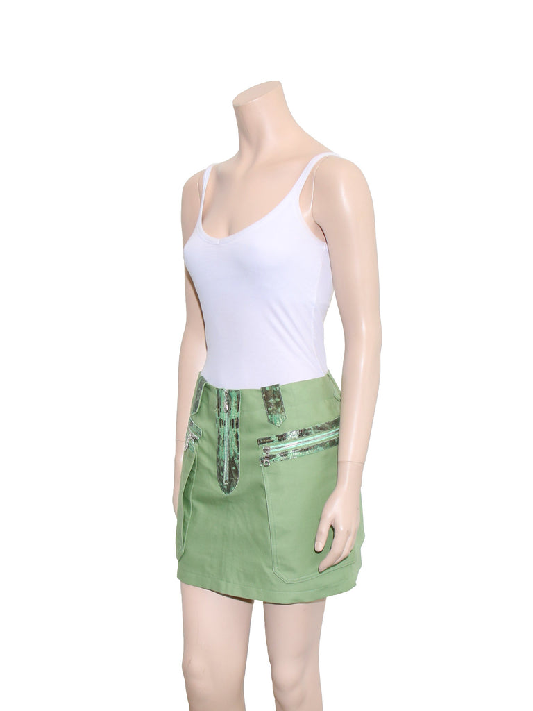 Kenzo Leather Detail Skirt