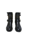 Rockstud Rolling Noir Leather Boots
