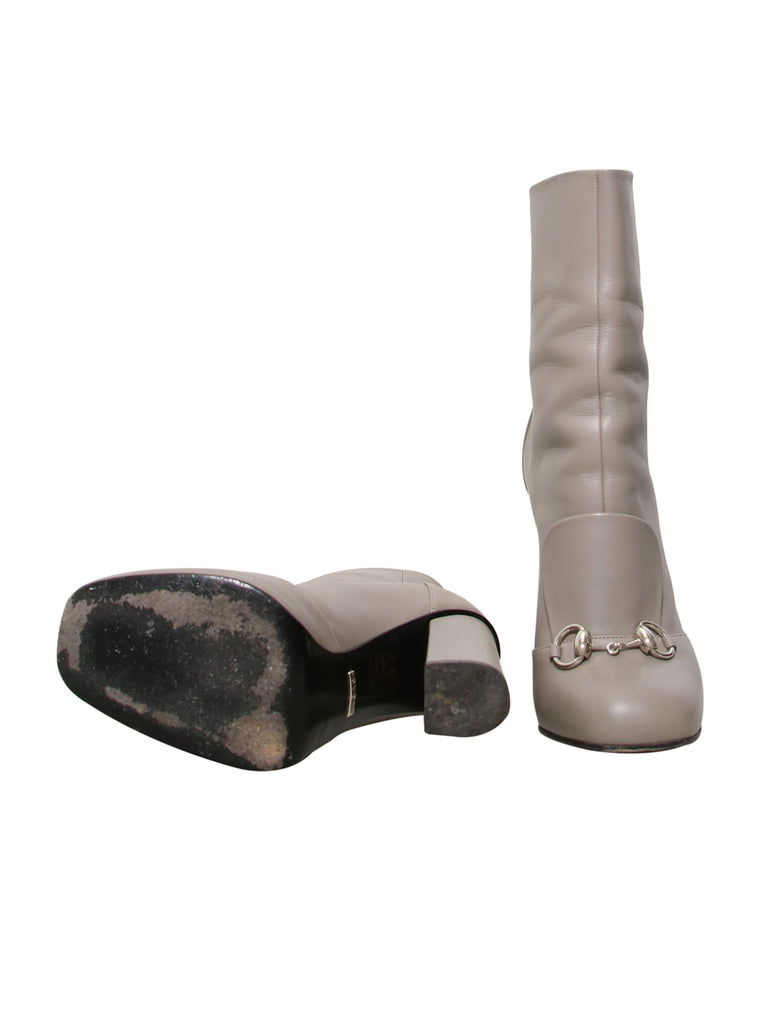 Gucci Horsebit Accent Leather Boots