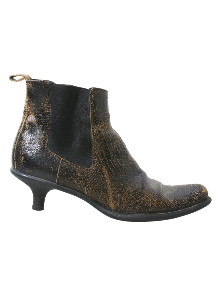 Miu Miu Distressed Leather Booties