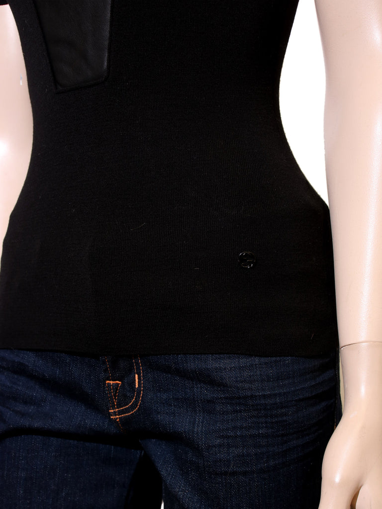 Gucci Leather and Knit Top