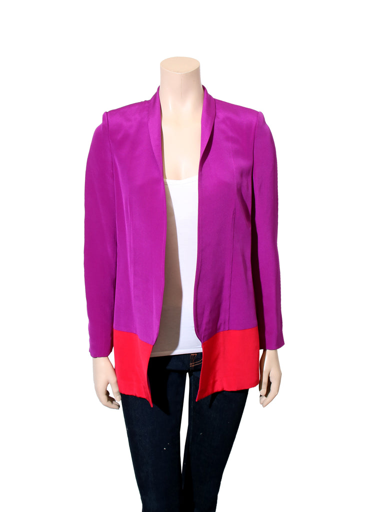 Jay Godfrey Color-Block Silk Blazer
