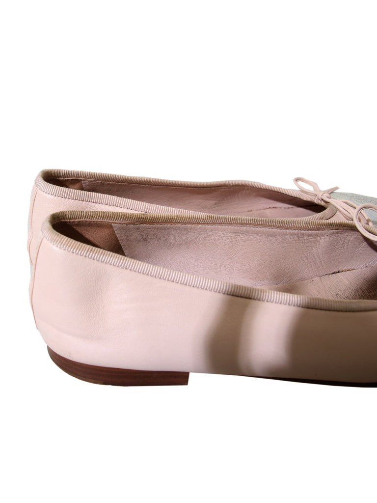 Chanel CC Cap-Toe Leather Ballet Flats