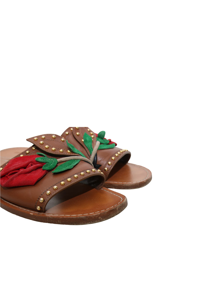 Miu Miu Studded Slide Sandals