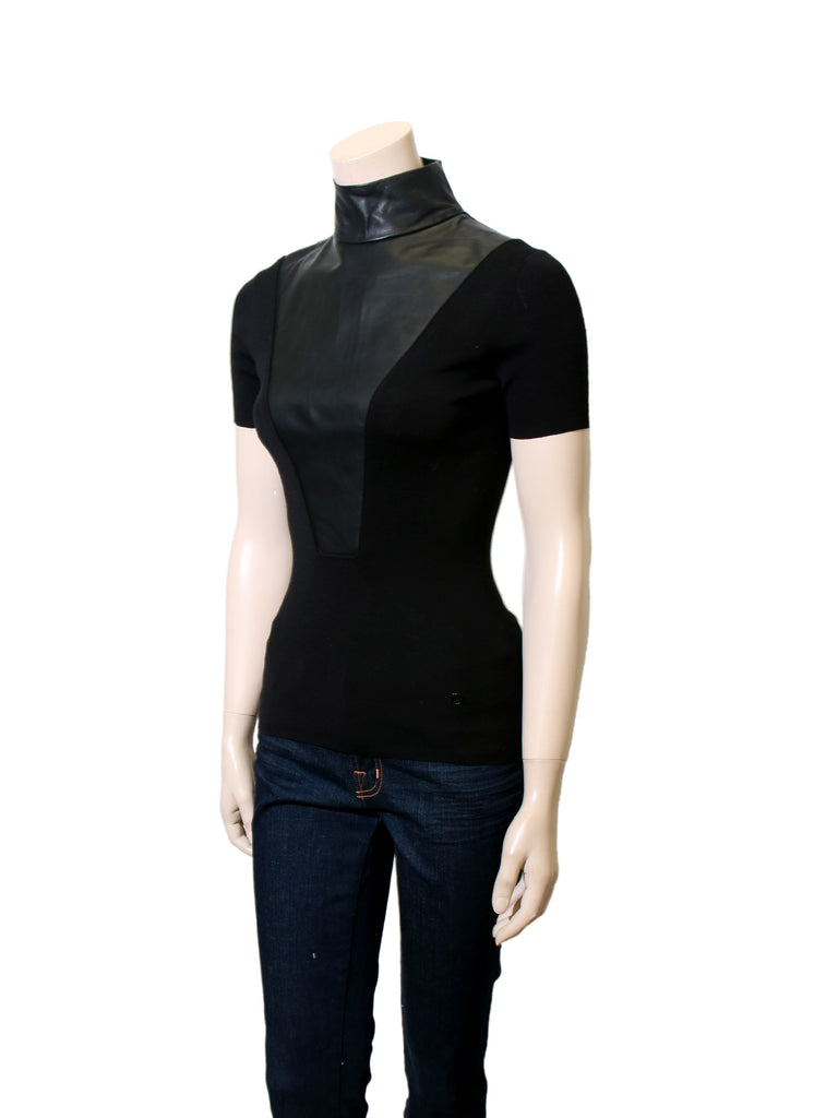 Gucci Leather and Knit Top