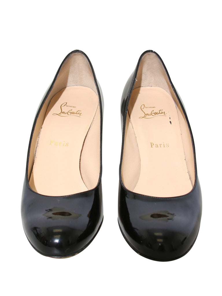 Christian Louboutin Patent Leather Round Toe Pumps