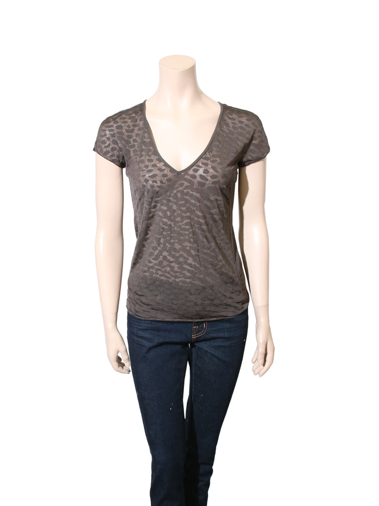 Armani Sheer Leopard Print Top