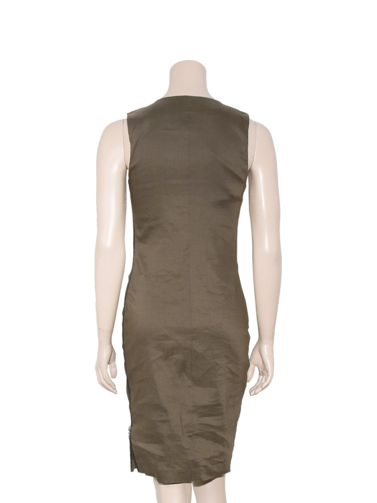Sarah Pacini Linen Sleeveless Dress