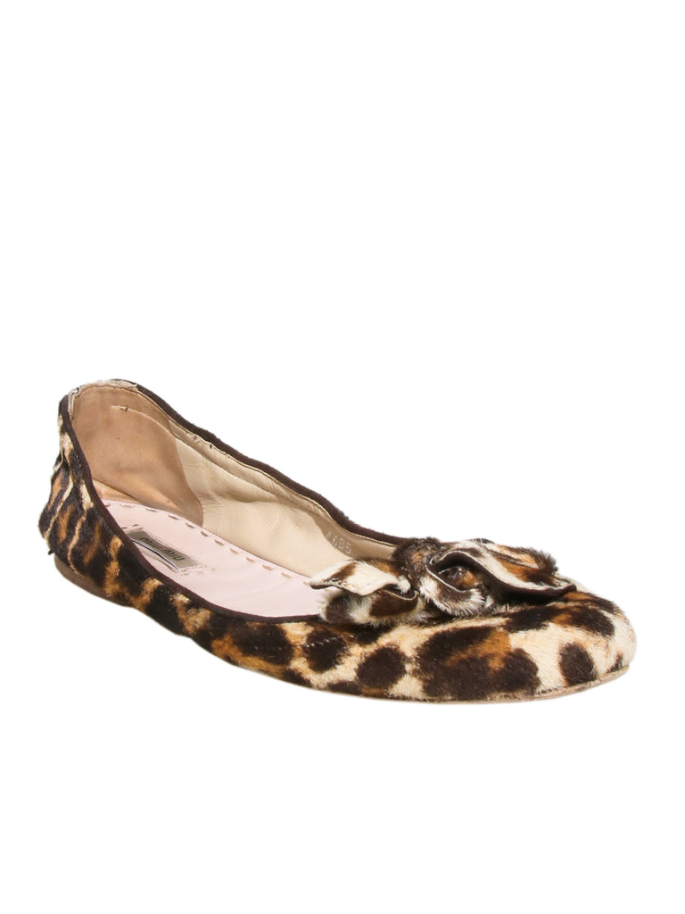 Miu Miu Leopard Ballet Flats