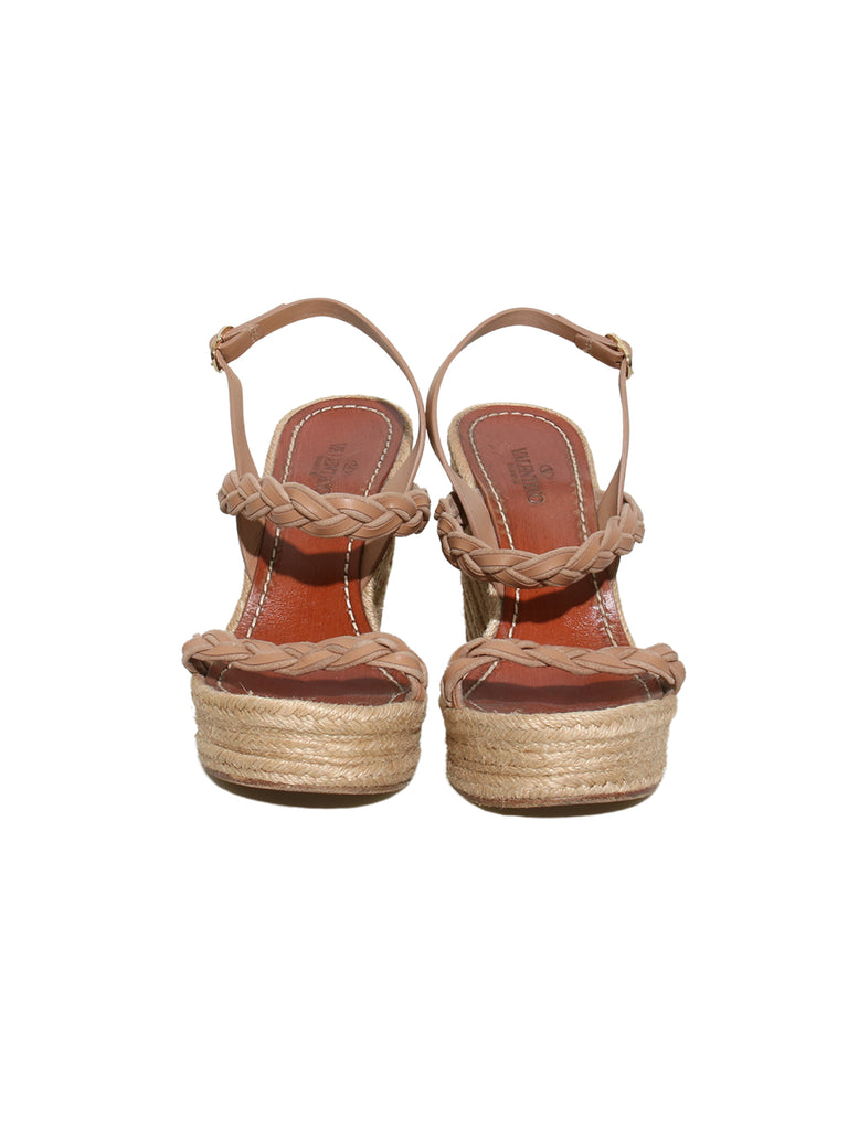 Valentino Leather Braided Espadrilles