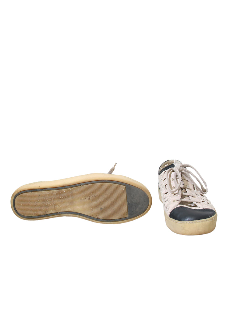 Chanel Embroidered Cutout Sneakers