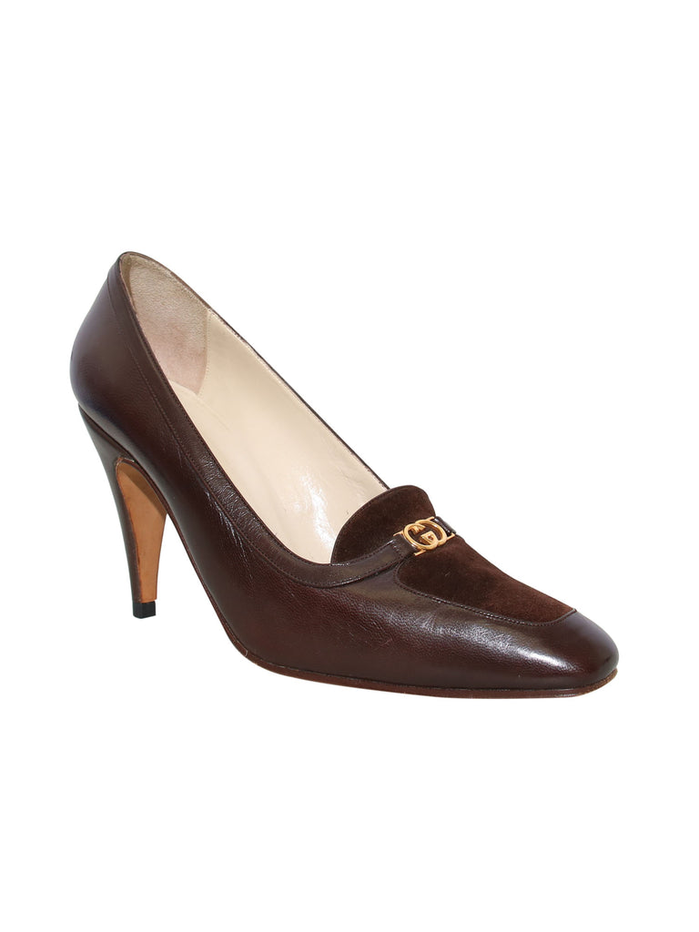 Gucci Vintage Leather and Suede Pumps