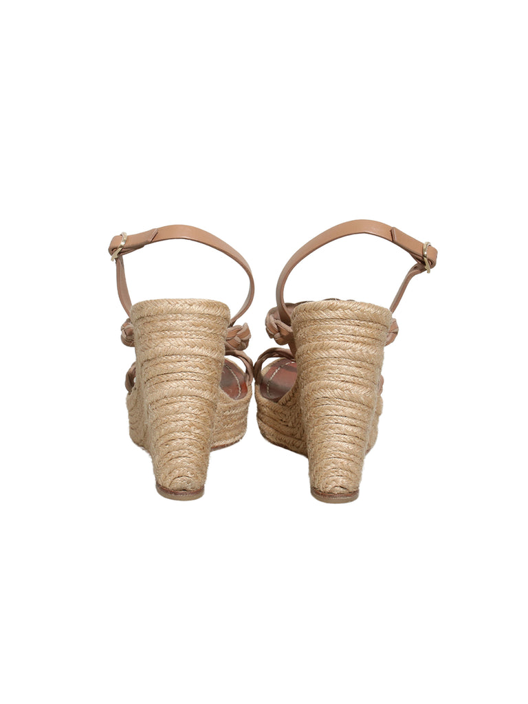 Valentino Leather Braided Espadrilles