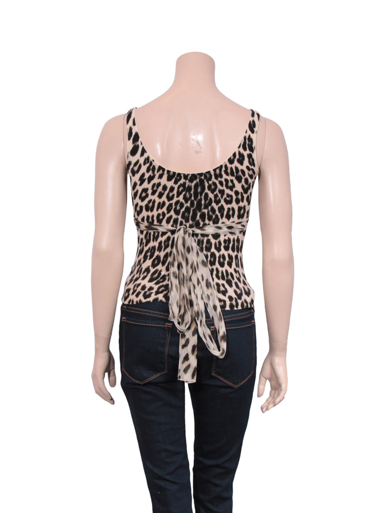 Blumarine Leopard Beaded Top