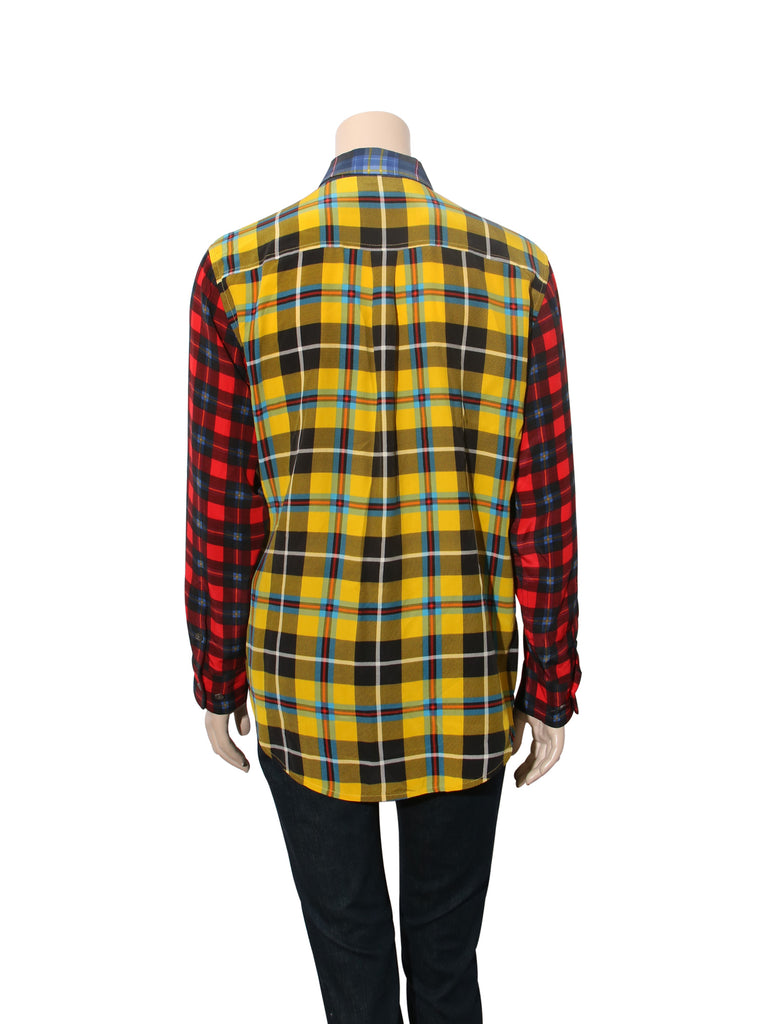 Equipment Plaid Silk Blouse