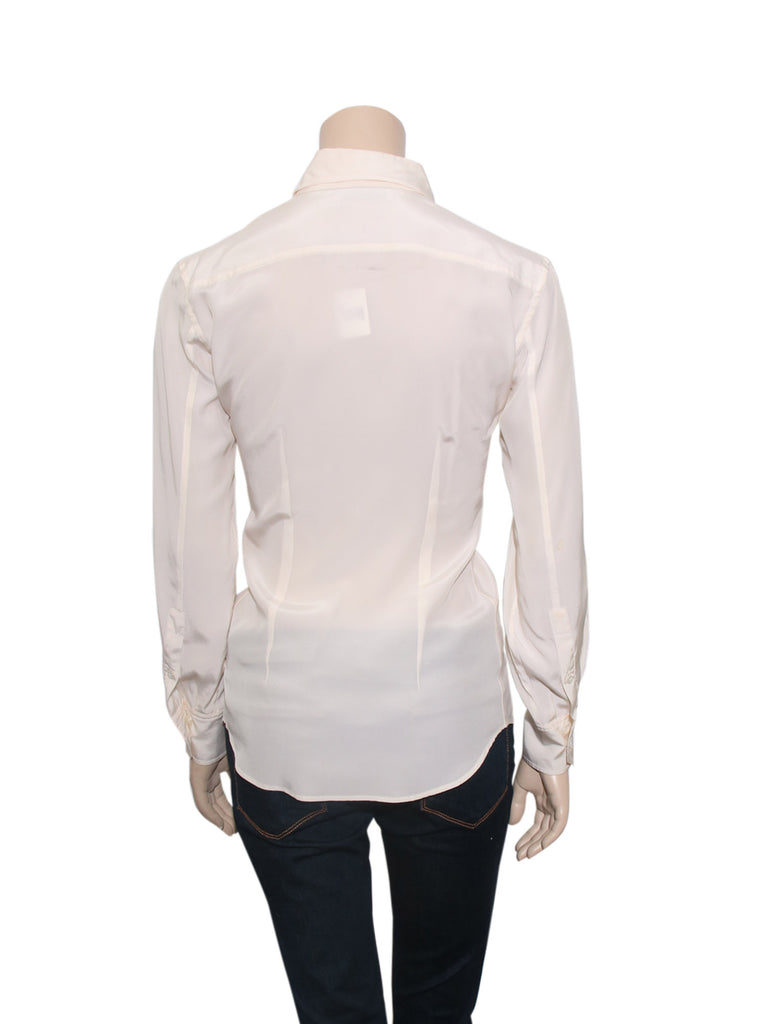 Yves Saint Laurent Vintage Silk Front-Tie Blouse