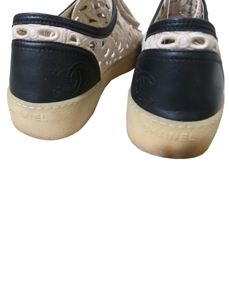 Chanel Embroidered Cutout Sneakers