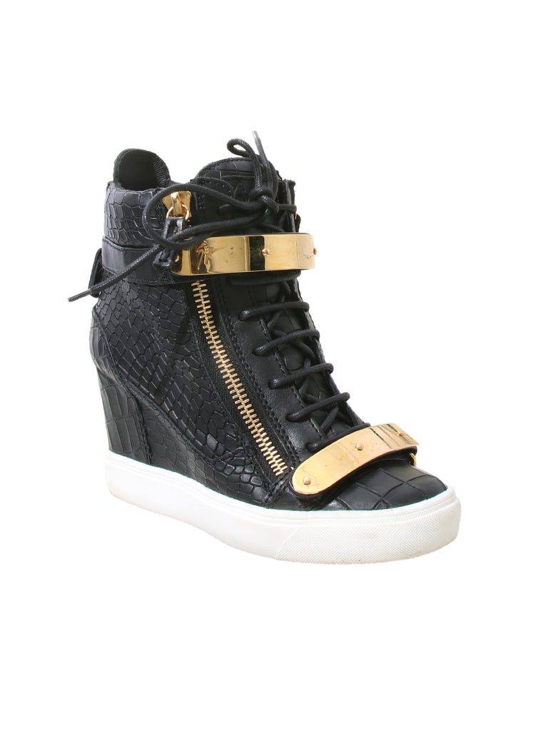 Giuseppe Zanotti Embossed Wedge Sneakers